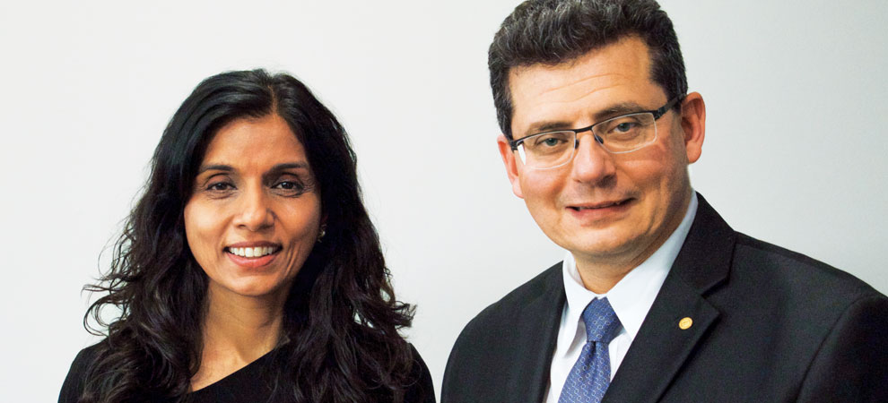 MMS President Alain A. Chaoui, MD, with Public Health Commissioner Monica Bharel, MD, MPH, a longstanding partner of the Society in the effort to reduce overdose deaths
