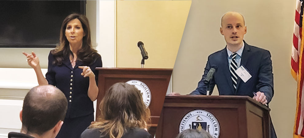 Alex Calcagno and Brendan Abel speak at the American College of Physicians' Advocacy Day