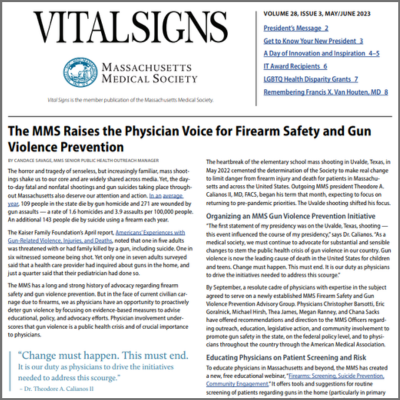 Massachusetts Medical Society: Vital Signs - Member Publication