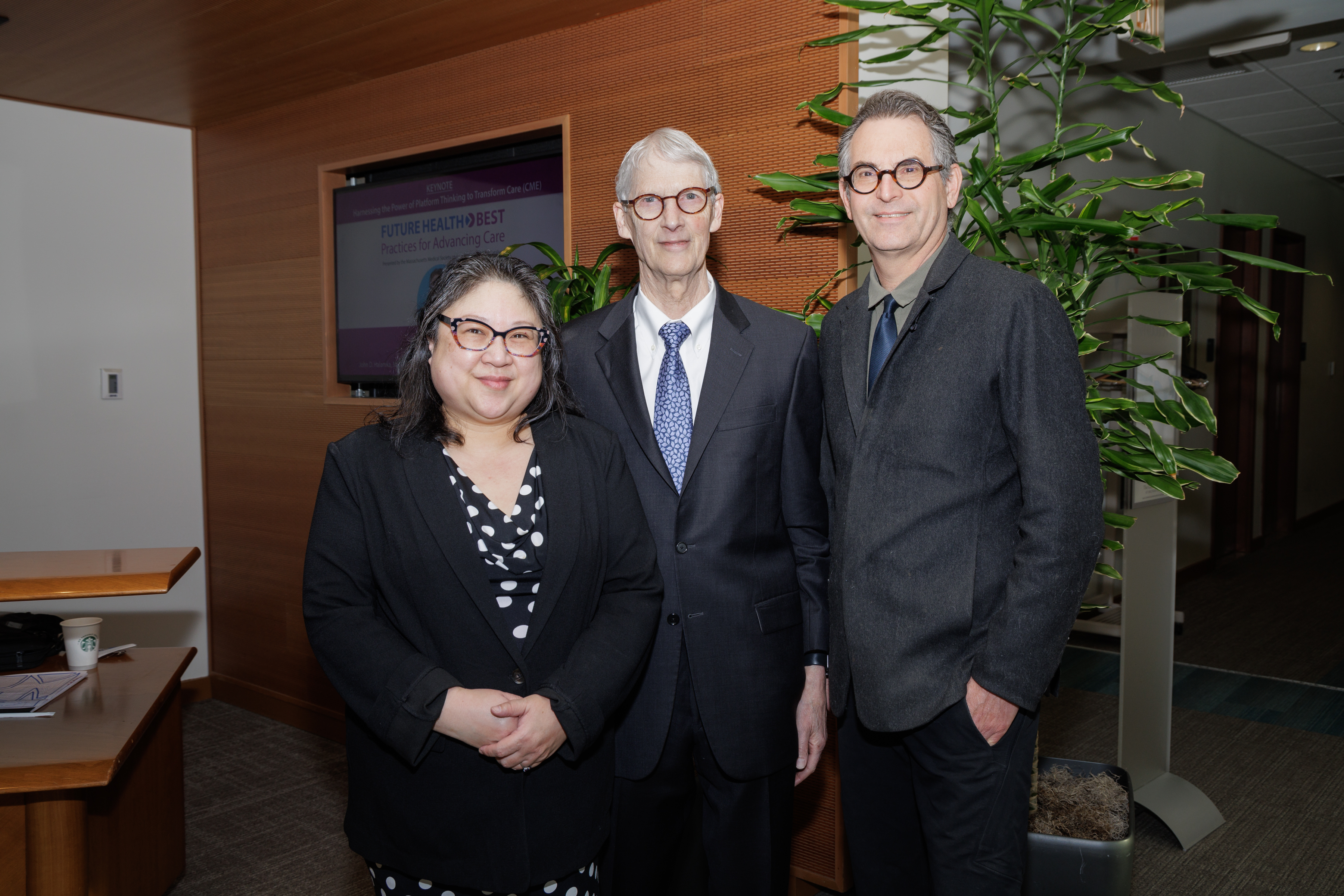 Olivia C. Liao, MD, FACS (left), Hugh M. Taylor, MD and John D. Halamka, MD, MS (right)